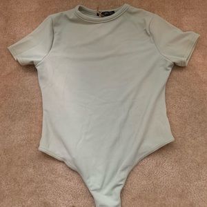 Plus size sage ribbed bodysuit